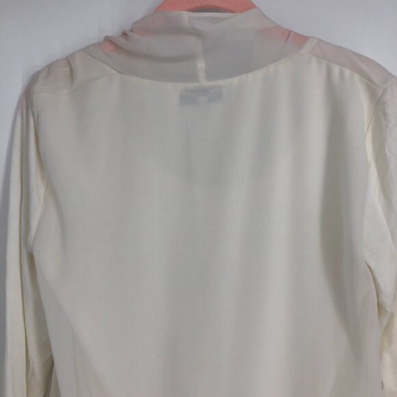 Reiss Ivory Tie twist Front Chiffon Layered 3/4 sleeve blouse size 0 - Picture 9 of 15